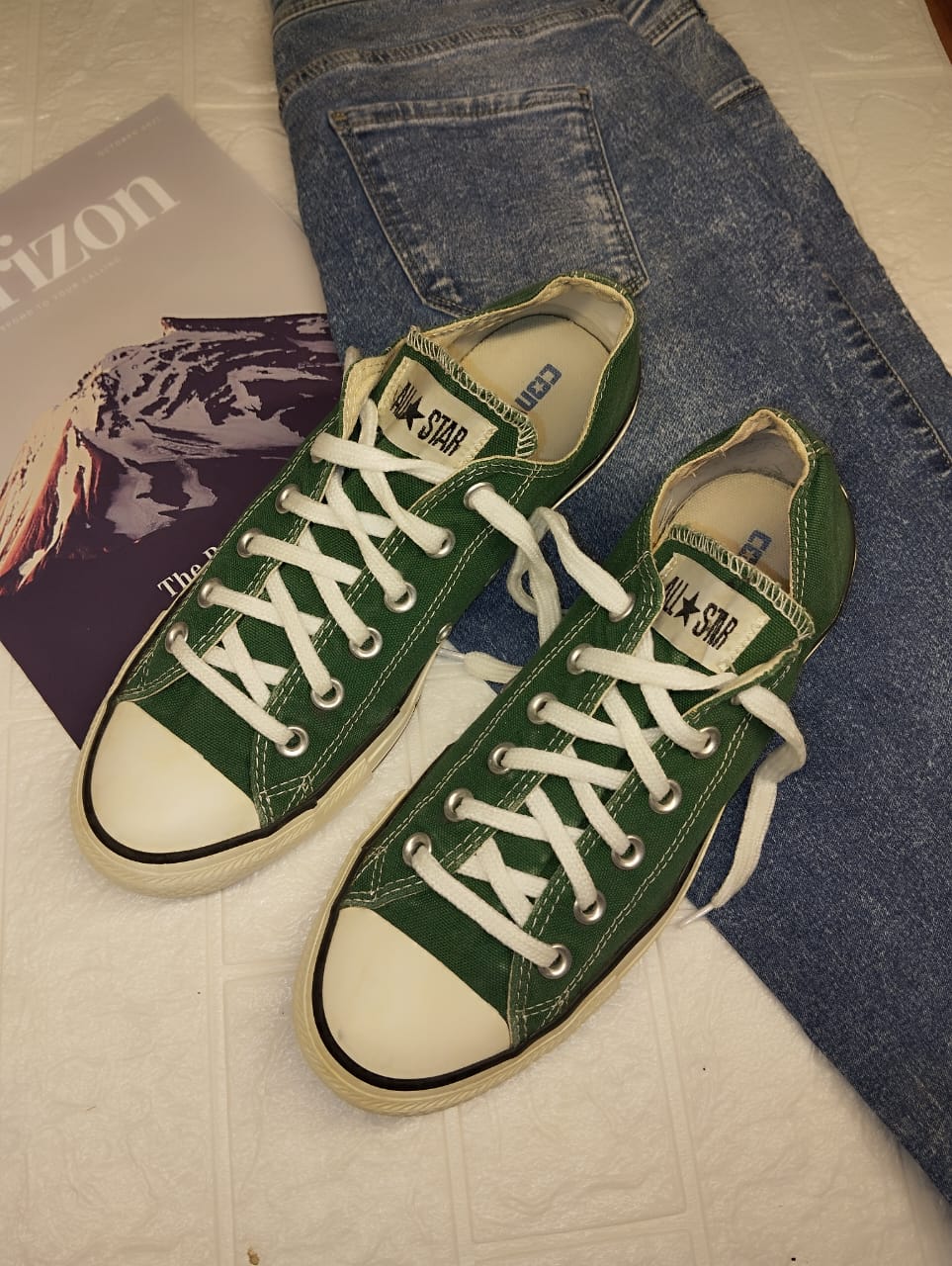 Green low rise converse